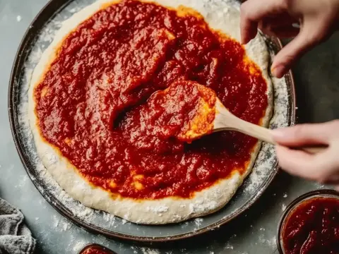 Pizzasås som håller på pizzan och smakar riktigt bra