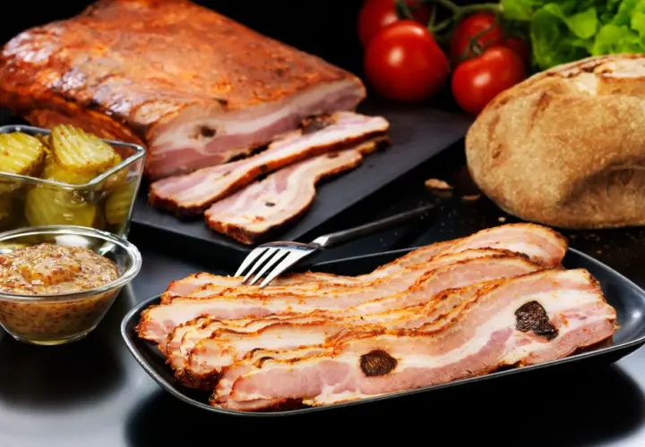 Njut av saftigt grillat fläsk med senap, pickles och nybakat bröd. Perfekt för en somrig grillkväll!