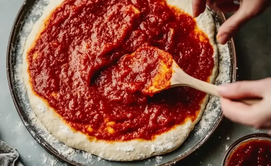 Pizzasås som håller på pizzan och smakar riktigt bra