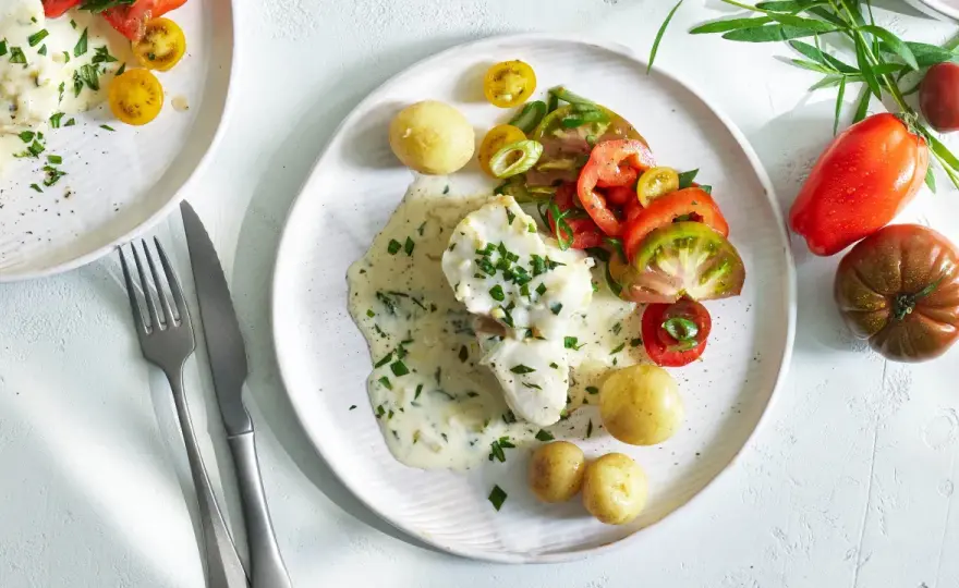 Dragonsås som lyfter kyckling, fisk och potatis