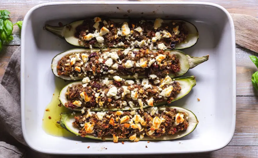 Gratinerad zucchini med krispig yta och rätt smak