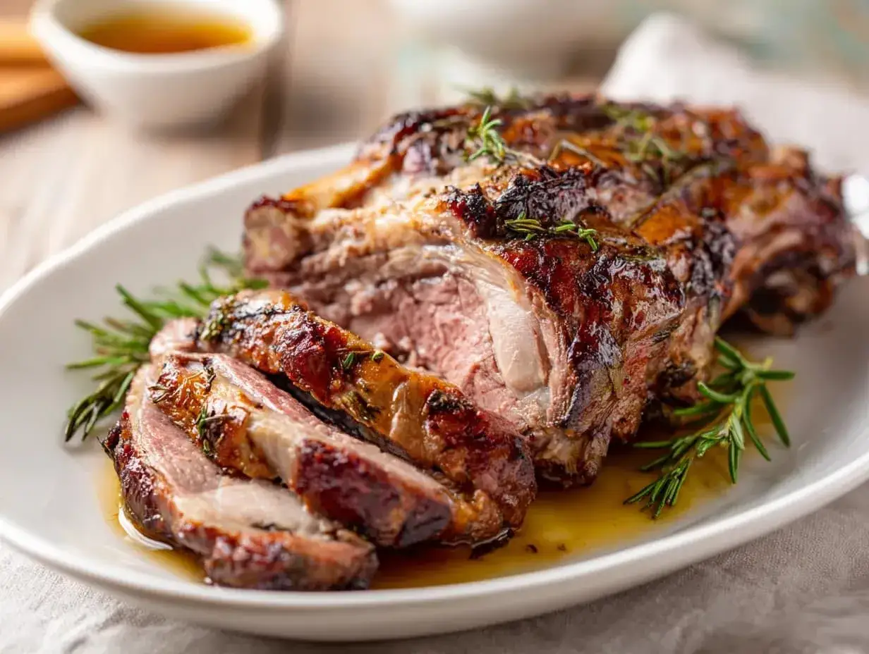 En saftig lammrostbiff, perfekt stekt med rosmarin. Innertemp lammrostbiff är nyckeln till en lyckad middag.